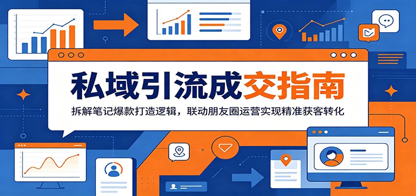 私域引流成交指南：拆解笔记爆款打造逻辑，联动朋友圈运营实现精准获客转化-87副业网 - 互联网副业项目资源分享平台