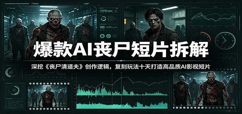 爆款AI丧尸短片拆解：深挖《丧尸清道夫》创作逻辑，复刻玩法快速打造高品质AI影视短片-87副业网 - 互联网副业项目资源分享平台