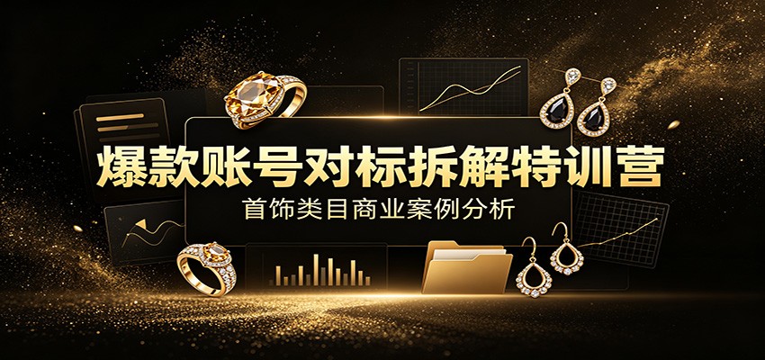 爆款账号对标拆解特训营：首饰类目商业案例分析，配套完整资料内容-87副业网 - 互联网副业项目资源分享平台