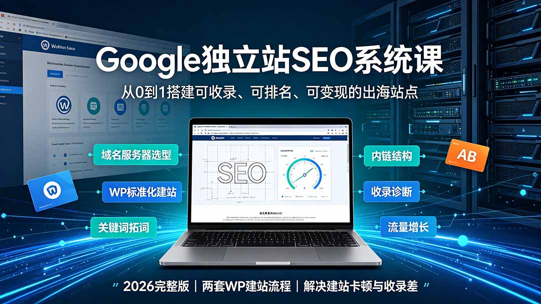 Google独立站SEO-7月系统课：出海基建×WordPress建站×AI内容生产×站内外优化×Search Console×AdSense变现-87副业网 - 互联网副业项目资源分享平台