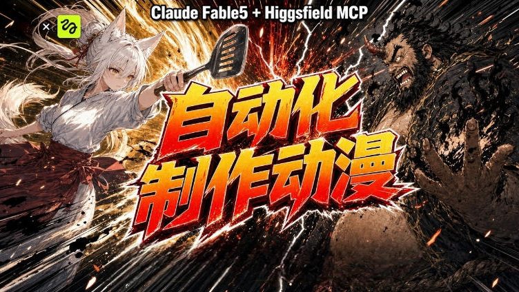 AI自动化动漫制作！Claude Fable 5接入Higgsfield MCP，直接生成完整创意内容-87副业网 - 互联网副业项目资源分享平台