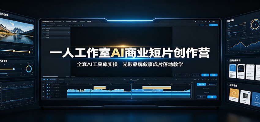 一人工作室AI商业短片创作营：全套AI工具库实操，光影品牌叙事成片落地教学-87副业网 - 互联网副业项目资源分享平台
