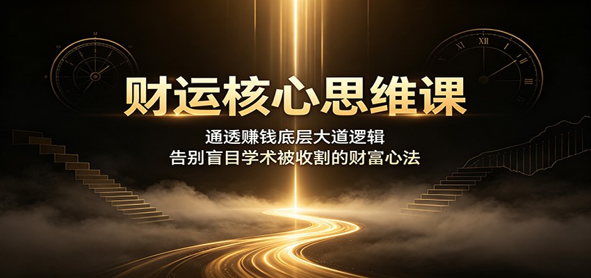 财运核心思维课：通透赚钱底层大道逻辑，告别盲目学术被收割的财富心法-87副业网 - 互联网副业项目资源分享平台