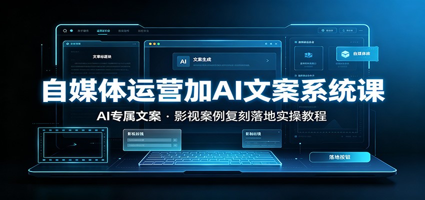 自媒体运营加AI文案系统课：：AI专属文案，影视案例复刻落地实操教程-87副业网 - 互联网副业项目资源分享平台