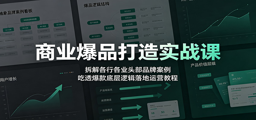 商业爆品打造实战课：拆解各行各业头部品牌案例，吃透爆款底层逻辑落地运营教程-87副业网 - 互联网副业项目资源分享平台