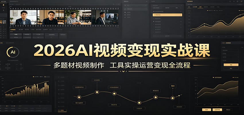 2026AI视频变现实战课：多题材视频制作，工具实操运营变现全流程-87副业网 - 互联网副业项目资源分享平台
