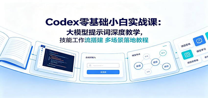 Codex零基础小白实战课:大模型提示词深度教学,技能工作流搭建多场景落地教程-87副业网 - 互联网副业项目资源分享平台
