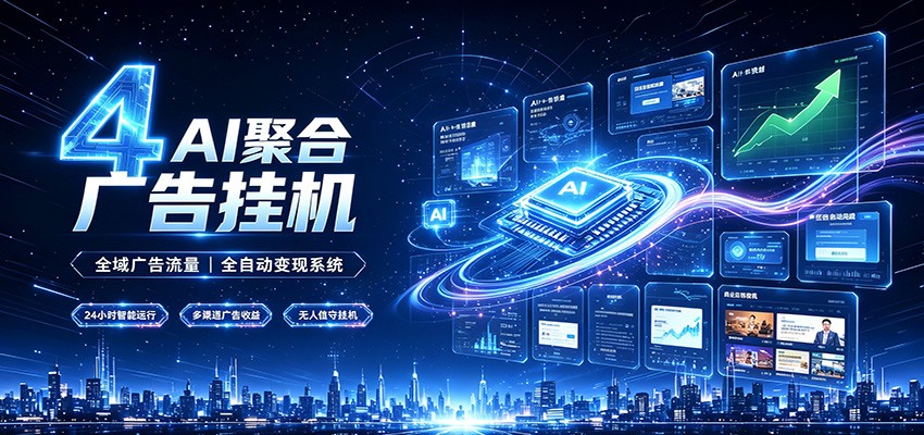 全域广告流量聚合，AI无人挂机稳赚佣金，打造长期稳定被动收入副业-87副业网 - 互联网副业项目资源分享平台
