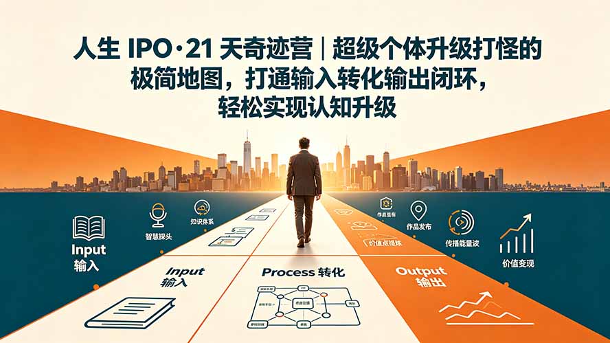 人生 IPO-21 天奇迹营｜超级个体升级打怪的极简地图，打通输入转化输出闭环，轻松实现认知升级-87副业网 - 互联网副业项目资源分享平台