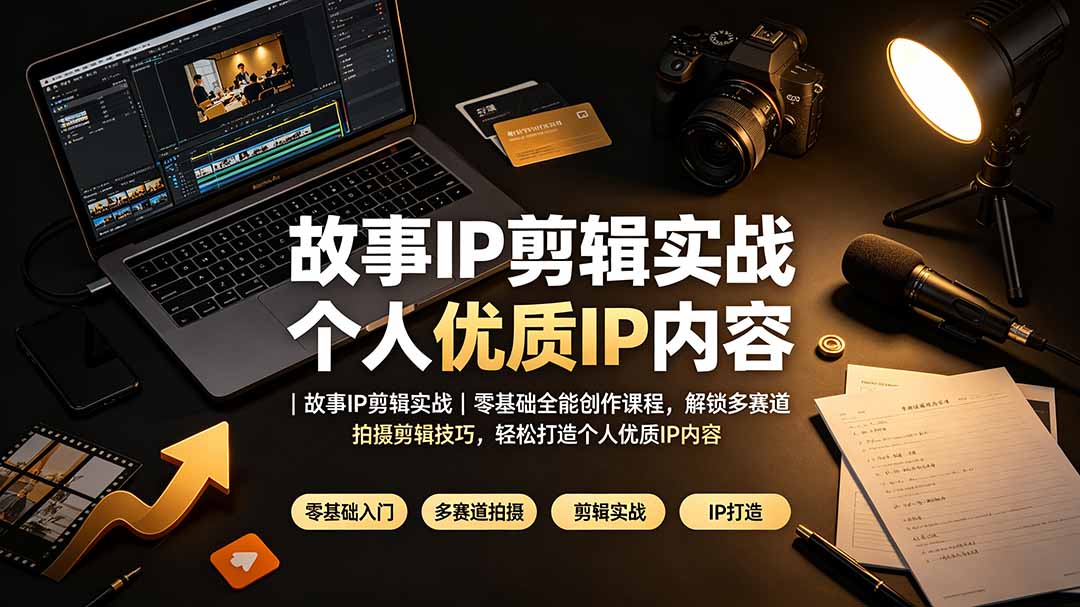故事IP剪辑实战|零基础全能创作课程,解锁多赛道拍摄剪辑技巧,轻松打造个人优质IP内容-87副业网 - 互联网副业项目资源分享平台