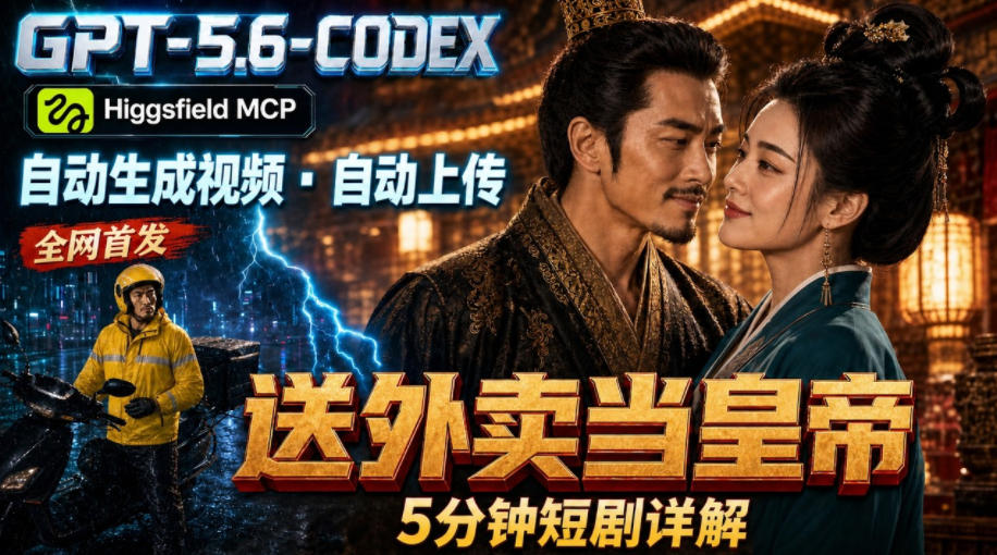 GPT-5.6 Codex+Higgsfield MCP：一条指令生成5分钟短剧并自动上传YouTube(油管)-87副业网 - 互联网副业项目资源分享平台