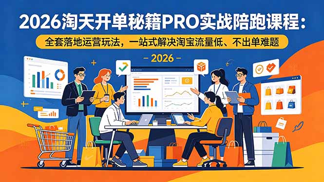 2026淘天开单秘籍PRO实战陪跑课程-更新：全套落地运营玩法，一站式解决淘宝流量低、不出单难题-87副业网 - 互联网副业项目资源分享平台