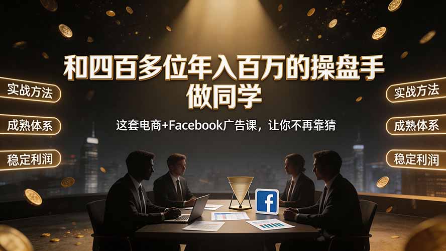 和四百多位年入百万的操盘手做同学——这套电商+Facebook广告课，让你不再靠猜【原创双语字幕】-87副业网 - 互联网副业项目资源分享平台