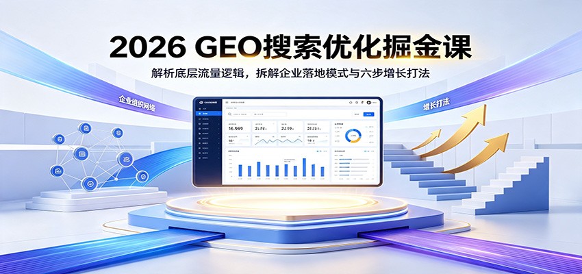 2026 GEO搜索优化掘金课：解析底层流量逻辑，拆解企业落地模式与六步增长打法-87副业网 - 互联网副业项目资源分享平台