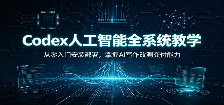 Codex人工智能全系统教学:从零入门安装部署,掌握AI写作改测交付能力-87副业网 - 互联网副业项目资源分享平台