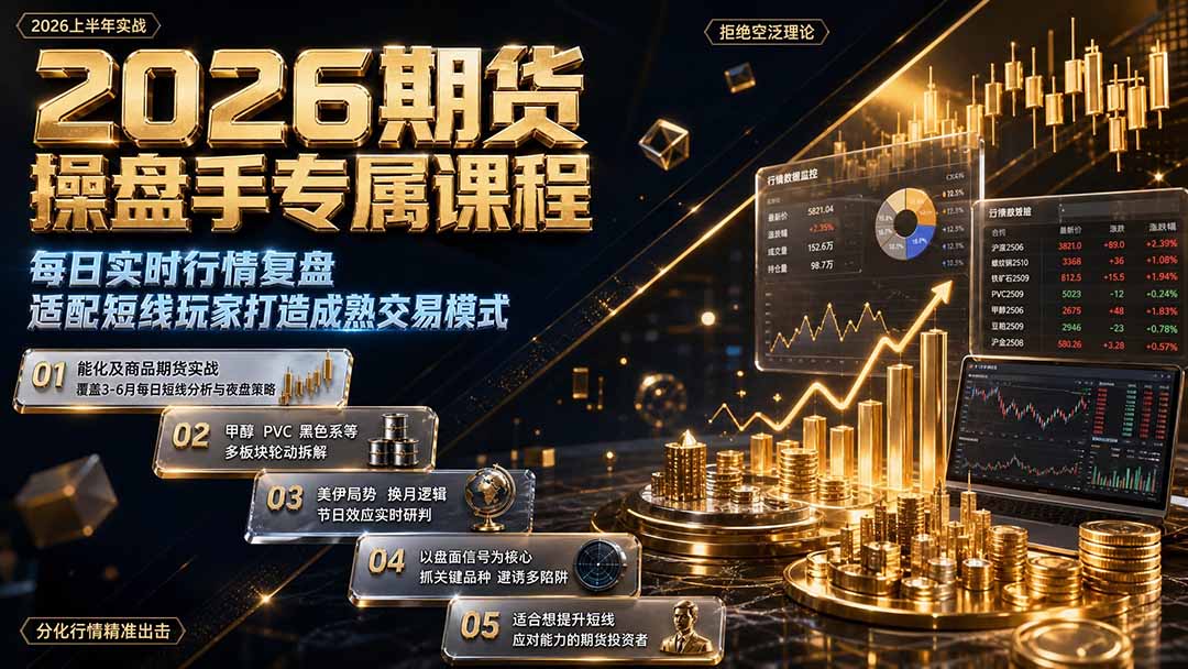 2026期货操盘手专属课程-更新8月，每日实时行情复盘，适配短线玩家打造成熟交易模式-87副业网 - 互联网副业项目资源分享平台