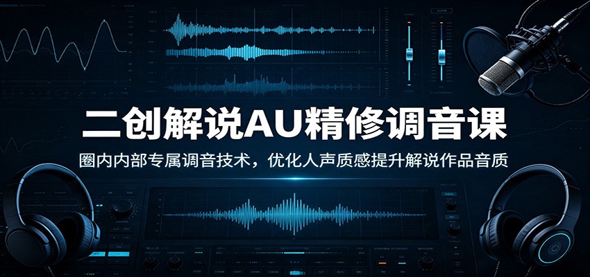 二创解说AU精修调音课：圈内内部专属调音技术，优化人声质感提升解说作品音质-87副业网 - 互联网副业项目资源分享平台