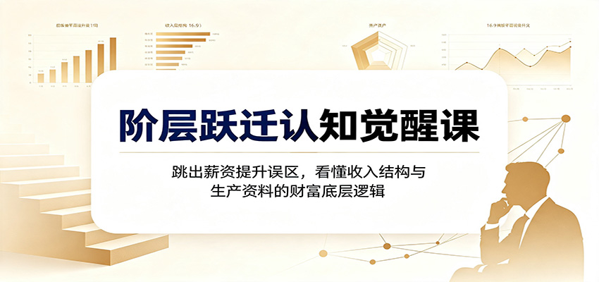 阶层跃迁认知觉醒课:跳出薪资提升误区,看懂收入结构与生产资料的财富底层逻辑-87副业网 - 互联网副业项目资源分享平台