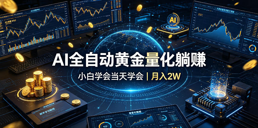AI全自动黄金量化躺賺：小白学会当天学会，月入2W！【揭秘】-87副业网 - 互联网副业项目资源分享平台