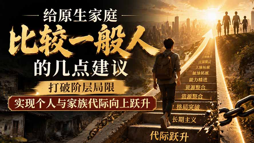 付费文章：给原生家庭比较一般人的几点建议，打破阶层局限，实现个人与家族代际向上跃升-87副业网 - 互联网副业项目资源分享平台