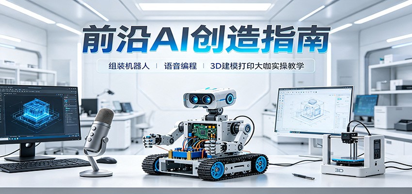 前沿AI创造指南：组装机器人、语音编程、3D建模打印大咖实操教学-87副业网 - 互联网副业项目资源分享平台