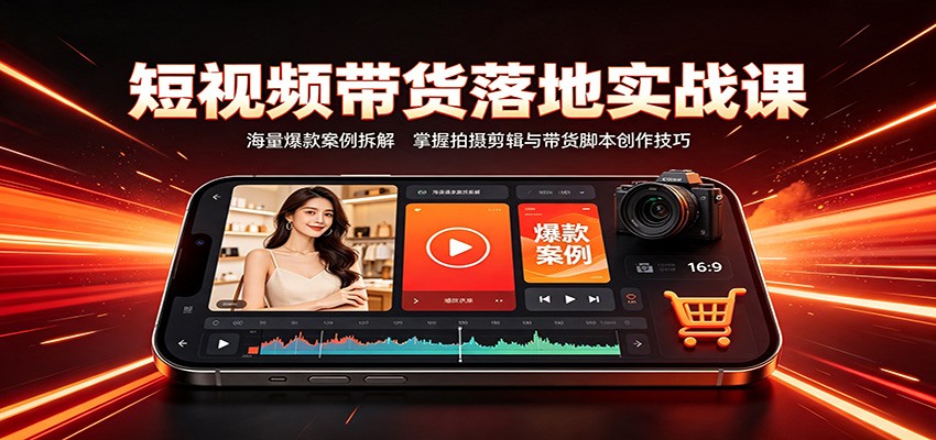 短视频带货落地实战课：海量爆款案例拆解，掌握拍摄剪辑与带货脚本创作技巧-87副业网 - 互联网副业项目资源分享平台