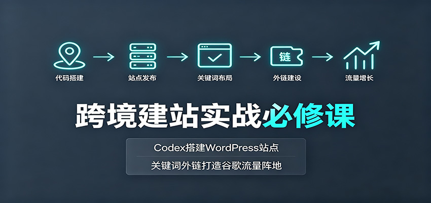 跨境建站实战必修课：Codex搭建WordPress站点，关键词外链打造谷歌流量阵地-87副业网 - 互联网副业项目资源分享平台