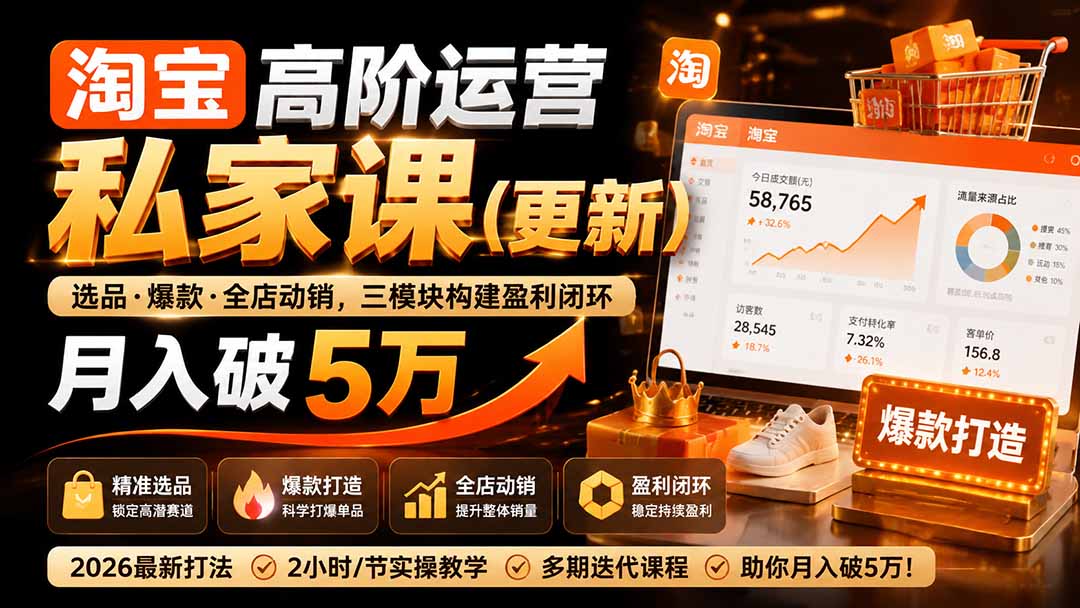 淘宝高阶运营私家课(更新26年-87副业网 - 互联网副业项目资源分享平台