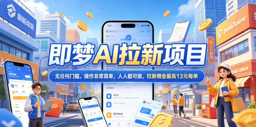 2026年即梦AI拉新项目最新玩法，无任何门槛，操作非常简单，人人都可做，拉新佣金最高13米每单(更新08月07日)-87副业网 - 互联网副业项目资源分享平台