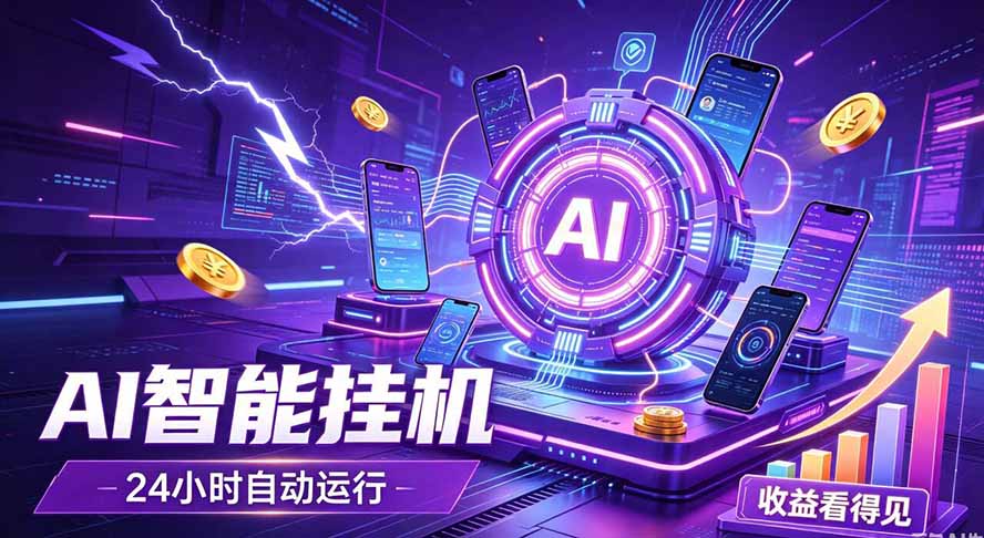 AI智能广告挂机,躺赚新模式 设备托管运行,解放双手持续变现-87副业网 - 互联网副业项目资源分享平台