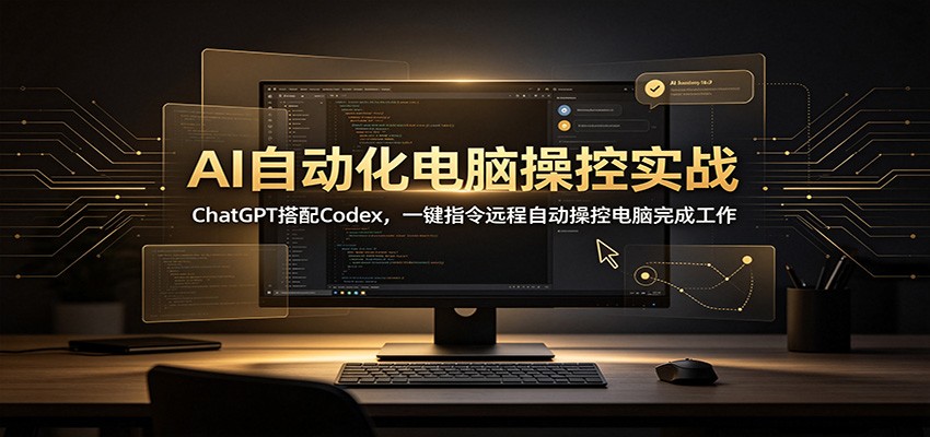AI自动化电脑操控实战:ChatGPT搭配Codex,一键指令远程自动操控电脑完成工作-87副业网 - 互联网副业项目资源分享平台