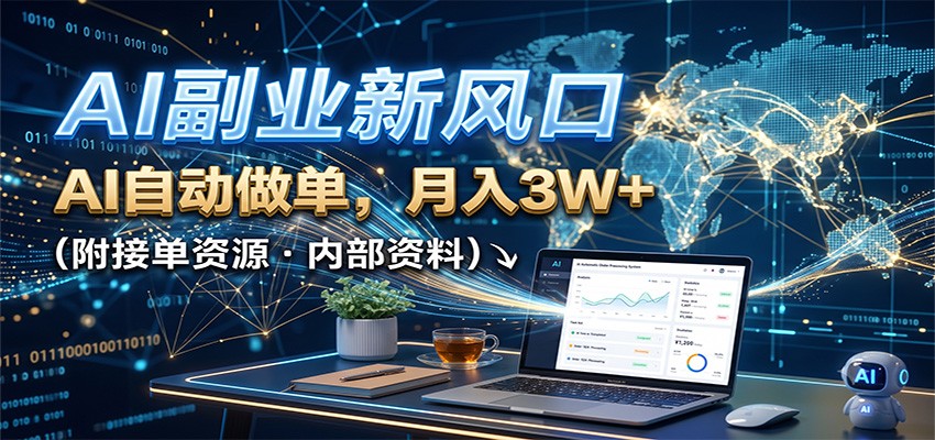 AI副业新风口，AI自动做单，月入3W+，附接单资源-87副业网 - 互联网副业项目资源分享平台