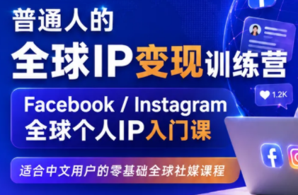 建立海外社媒底层逻辑，打造能变现的个人IP-87副业网 - 互联网副业项目资源分享平台