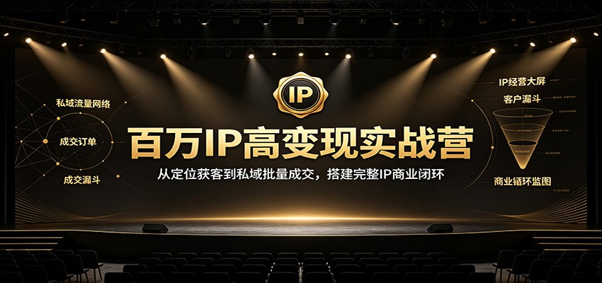百万IP高变现实战营:从定位获客到私域批量成交,搭建完整IP商业闭环-87副业网 - 互联网副业项目资源分享平台