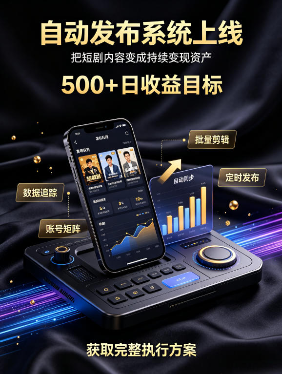 还在找靠谱线上副业？快手短剧项目，全程自动发布内容，不用熬夜做视频，轻松日入500+【揭秘】-87副业网 - 互联网副业项目资源分享平台