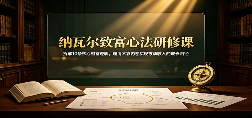 纳瓦尔致富心法研修课:拆解10条核心财富逻辑,理清不靠内卷实现被动收入的成长路径-87副业网 - 互联网副业项目资源分享平台