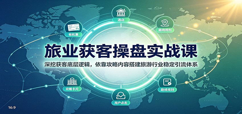 旅业获客操盘实战课：深挖获客底层逻辑，依靠攻略内容搭建旅游行业稳定引流体系-87副业网 - 互联网副业项目资源分享平台