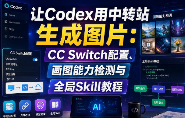让Codex用中转站生成图片：CC Switch配置、画图能力检测与全局Skill教程-87副业网 - 互联网副业项目资源分享平台