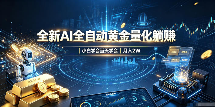 全新AI全自动黄金量化躺賺:小白学会当天学会,月入2W!【揭秘】-87副业网 - 互联网副业项目资源分享平台