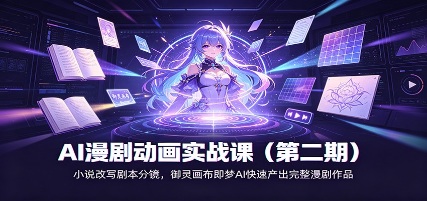 AI漫剧动画实战课(第二期)：小说改写剧本分镜，御灵画布即梦AI快速产出完整漫剧作品-87副业网 - 互联网副业项目资源分享平台