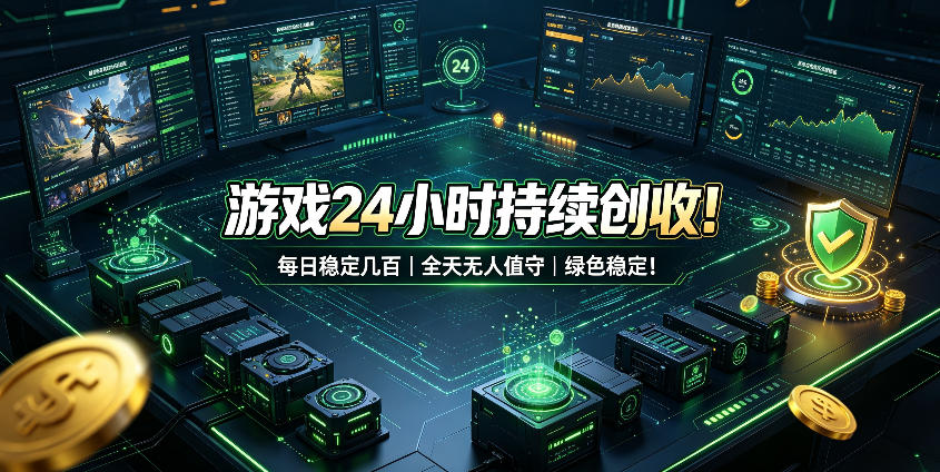 游戏24小时持续创收!每日稳定几百,全天无人值守,绿色稳定!【揭秘】-87副业网 - 互联网副业项目资源分享平台