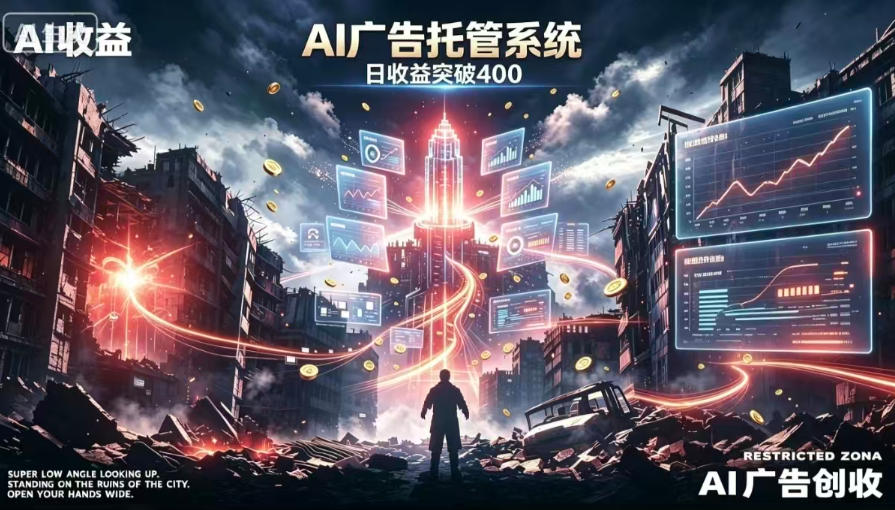 AI智能广告,全自动化运行,单日可达400+,小白新手0基础上手【揭秘】-87副业网 - 互联网副业项目资源分享平台