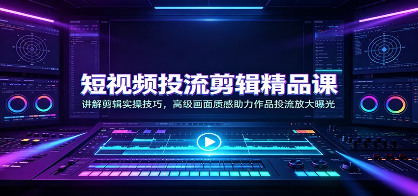 短视频投流剪辑精品课：讲解剪辑实操技巧，高级画面质感助力作品投流放大曝光-87副业网 - 互联网副业项目资源分享平台