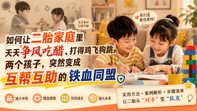 付费文章：如何让二胎家庭里天天争风吃醋、打得鸡飞狗跳的两个孩子，突然变成互帮互助的铁血同盟？-87副业网 - 互联网副业项目资源分享平台