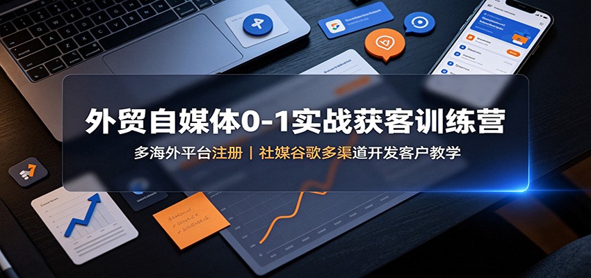 外贸自媒体0-1实战获客训练营：多海外平台注册，社媒谷歌多渠道开发客户教学 - 87副业网