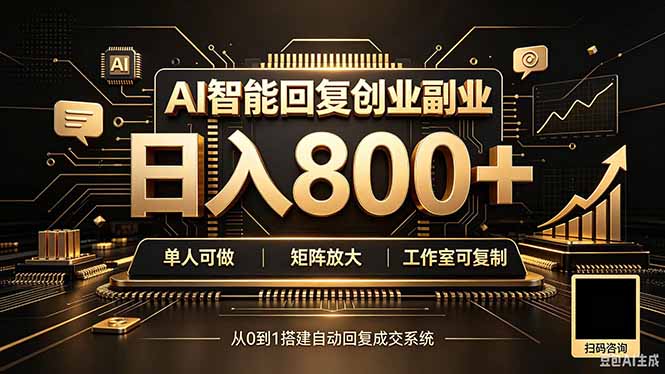 全自动AI挂机创业｜个人副业→工作室全链路扶持 - 87副业网