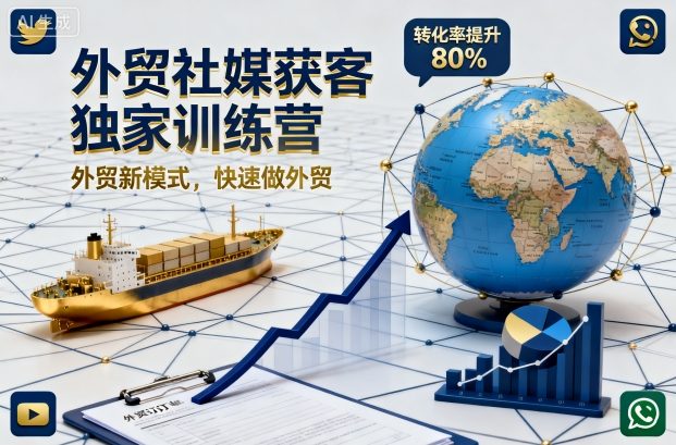 外贸社媒获客独家训练营，外贸新模式，快速做外贸(更新26年08月21日) - 87副业网