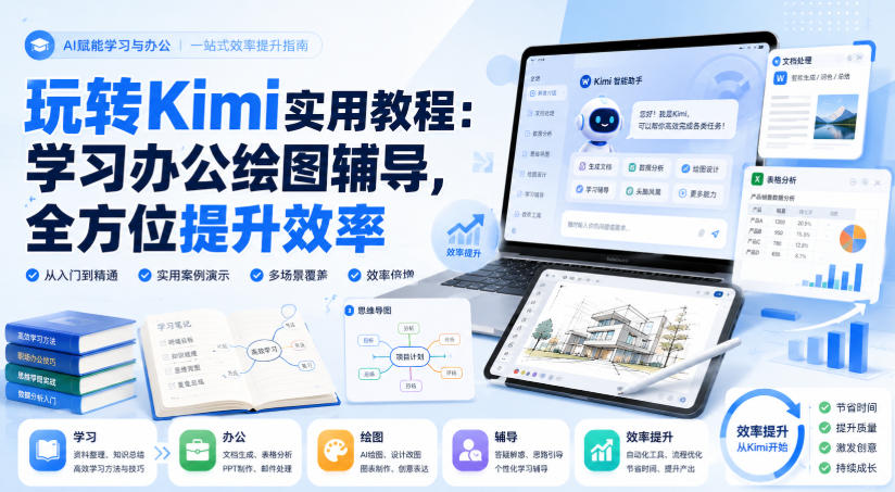 玩转Kimi实用教程：学习办公绘图辅导，全方位提升效率 - 87副业网