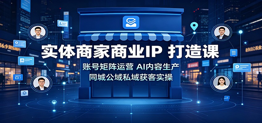 实体商家商业IP打造课：账号矩阵运营，AI内容生产，同城公域私域获客实操 - 87副业网