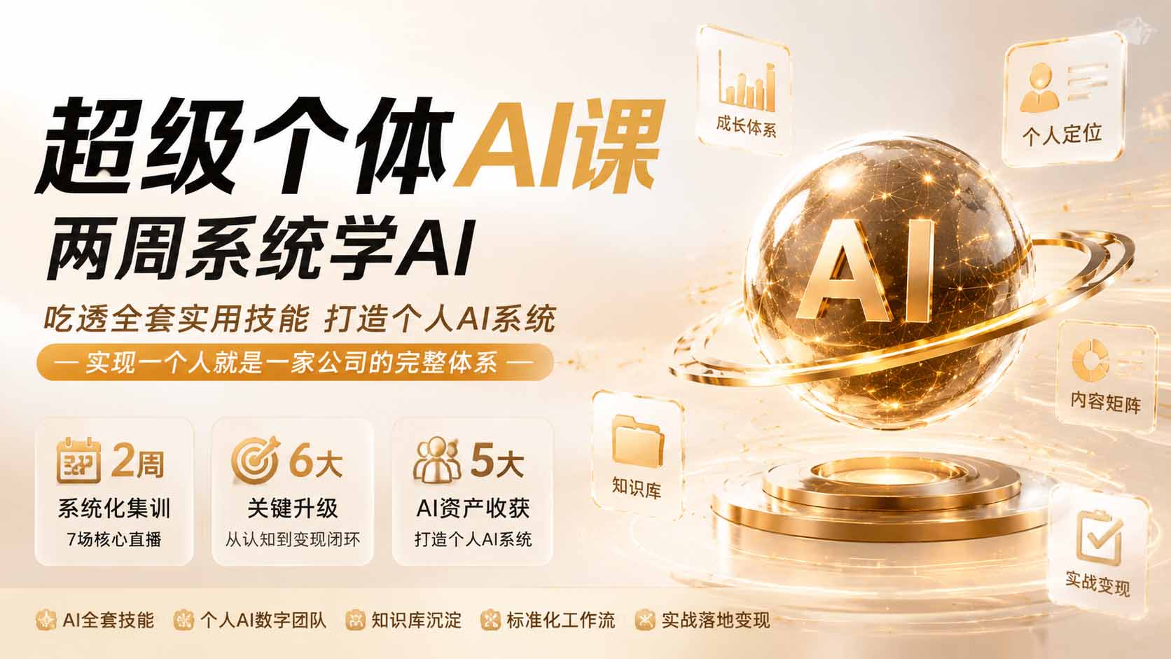 超级个体AI课 两周系统学AI；吃透全套实用技能打造个人AI系统，实现一个人就是一家公司的完整体系(更新0823-87副业网 - 互联网副业项目资源分享平台